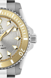 Gucci Dive Automatic 18K Gold Silver Dial Silver Steel Strap Watch for Men - YA136357 Authentic Buy Shop Now
