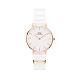 Daniel Wellington Classic Petite Dover White Dial White Nylon Strap Watch For Women - DW00100313 Authentic Buy Shop Now