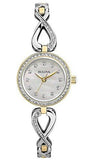 Bulova Analog Crystals Mother of Pearl Dial Silver Steel Strap Watch for Women - 98X109 Authentic Buy Shop Now