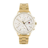 Tommy Hilfiger Carly White Dial Gold Steel Strap Watch for Women - 1781786 Authentic Buy Shop Now