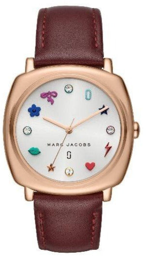 Marc Jacobs Mandy White Dial Brown Leather Strap Watch for Women - MJ1598 Authentic Buy Shop Now