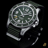 Breitling Superocean Automatic 44mm Outerknown Green Dial Green Nylon Strap Watch for Men - A17367A11L1W1 Authentic Buy Shop Now