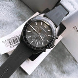 Emporio Armani Giovanni Chronograph Black Dial Black Rubber Strap Watch For Men - AR11028 Authentic Buy Shop Now