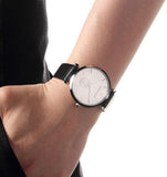 Emporio Armani Retro Analog Quartz Silver Dial Black Leather Strap Watch For Men - AR1674 Authentic Buy Shop Now
