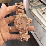 Michael Kors Camille Crystal Rose Gold Dial Rose Gold Steel Strap Watch for Women - MK5862 Authentic Buy Shop Now