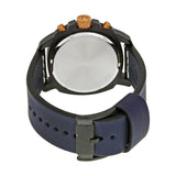 Fossil Modern Machine Chronograph Black Dial Blue Leather Strap Watch for Men - FS5066 Authentic Buy Shop Now