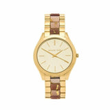 Michael Kors Slim Runway Gold Dial Two Tone Steel Strap Watch for Women - MK4300 Authentic Buy Shop Now