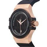 Maserati Potenza Black & Rose Gold Dial Black Rubber Strap Watch For Men - R8851108002 Authentic Buy Shop Now