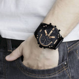 Diesel Big Daddy Chronograph Black Dial Black Steel Strap Watch For Men - DZ7312 Authentic Buy Shop Now