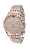Emporio Armani Beta Chronograph Grey Dial Two Tone Steel Strap Watch For Men - AR1864 Authentic Buy Shop Now