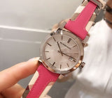 Burberry The City White Dial Haymarket Pink Leather Strap Watch for Women - BU9149 Authentic Buy Shop Now