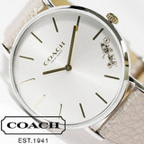 Coach Perry White Dial Beige Leather Strap Watch for Women - 14503157 Authentic Buy Shop Now