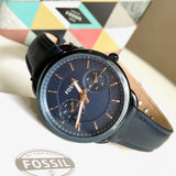 Fossil Tailor Blue Dial Blue Leather Strap Watch for Women - ES4092 Authentic Buy Shop Now