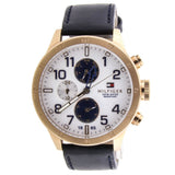 Tommy Hilfiger Trent Quartz White Dial Blue Leather Strap Watch for Men - 1791139 Authentic Buy Shop Now