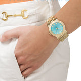 Marc Jacobs Amy Blue Dial Gold Steel Strap Watch for Women - MBM3220 Authentic Buy Shop Now