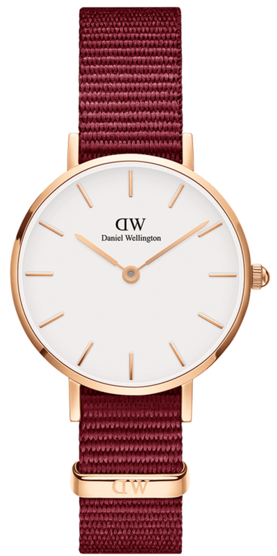 Daniel Wellington Roselyn 3A Petite White Dial Red NATO Strap Watch For Women - DW00100293 Authentic Buy Shop Now