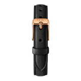 Daniel Wellington Quadro Sheffield Black Dial Black Leather Strap Watch For Women - DW00100435 Authentic Buy Shop Now