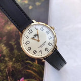 Coach Slim Easton White Dial Black Leather Strap Watch for Women - 14502683 Authentic Buy Shop Now