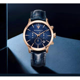 Maserati Epoca Blue Dial Leather Blue Strap Watch For Men - R8871618007 Authentic Buy Shop Now