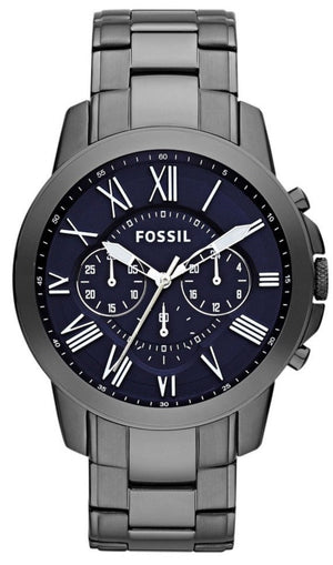 Fossil Grant Chronograph Blue Dial Grey Steel Strap Watch for Men - FS4831 Authentic Buy Shop Now