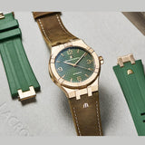 Maurice Lacroix Aikon Automatic Green Dial Brown Leather Strap Watch For Men - AI6008-BRZ0B-630-M Authentic Buy Shop Now