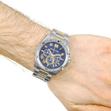 Michael Kors Brecken Chronograph Blue Dial Two Tone Steel Strap Watch For Men - MK8437 Authentic Buy Shop Now