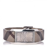 Burberry Nova Check Silver Dial Two Tone Leather Strap Watch For Women - BU9404 Authentic Buy Shop Now