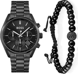 Hugo Boss Champion Black Dial Black Steel Strap Watch for Men - 1513960 Authentic Buy Shop Now