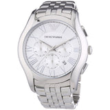 Emporio Armani Velente Chronograph Quartz Silver Dial Silver Steel Strap Watch For Men - AR1702 Authentic Buy Shop Now