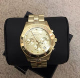 Marc Jacobs Blade Chronograph Gold Dial Gold Steel Strap Watch for Women - MBM3101 Authentic Buy Shop Now