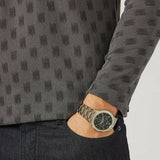 Emporio Armani Renato Chronograph Quartz Grey Dial Green Steel Strap Watch For Men - AR11117 Authentic Buy Shop Now