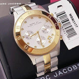 Marc Jacobs Blade Chronograph Silver Dial Two Tone Steel Strap Watch for Women - MBM3177 Authentic Buy Shop Now