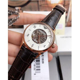 Emporio Armani Meccanico White Dial Brown Leather Strap Watch For Men - AR1920 Authentic Buy Shop Now