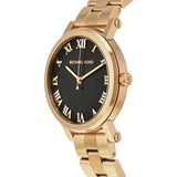 Michael Kors Noire Black Dial Rose Gold Steel Strap Watch for Women - MK3585 Authentic Buy Shop Now