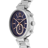 Michael Kors Sawyer Navy Blue Dial Silver Steel Strap Watch for Women - MK6224 Authentic Buy Shop Now