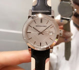 Burberry The City White Dial Black Haymarket Leather Strap Watch for Women - BU9150 Authentic Buy Shop Now