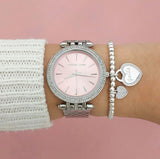 Michael Kors Darci Crystal Pink Dial Silver Stainless Steel Strap Watch for Women - MK3352 Authentic Buy Shop Now