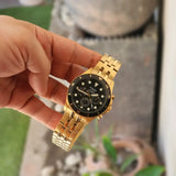 Fossil FB-01 Chronograph Black Dial Gold Steel Strap Watch for Men - FS5836 Authentic Buy Shop Now