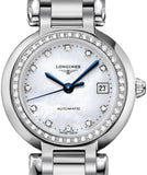 Longines PrimaLuna 26.5mm Automatic White Mother of Pearl Dial Silver Stainless Steel Watch for Women - L8.111.0.87.6 Authentic Buy Shop Now