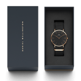 Daniel Wellington Classic Cornwall Black Dial Black NATO Strap Watch For Women - DW00100150 Authentic Buy Shop Now