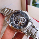Bulova BVA Dual Aperture Black Dial Silver Steel Strap Watch for Men - 96A119 Authentic Buy Shop Now