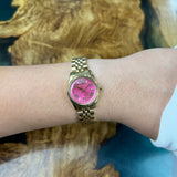 Michael Kors Lexington Quartz Pink Dial Gold Steel Strap Watch For Women - MK3270 Authentic Buy Shop Now