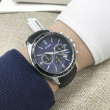 Hugo Boss Driver Sport Chronograph Blue Dial Black Leather Strap Watch for Men - 1513077 Authentic Buy Shop Now