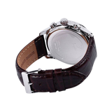 Guess Exec Chronograph White Dial Brown Leather Strap Watch For Men - W0076G2 Authentic Buy Shop Now