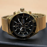 Hugo Boss Ocean Edition Black Dial Gold Mesh Bracelet Watch for Men - 1513703 Authentic Buy Shop Now