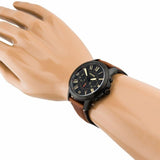 Fossil Grant Chronograph Black Dial Brown Leather Strap Watch for Men - FS5241 Authentic Buy Shop Now