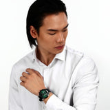 Maserati Traguardo Chronograph Green Dial Black Silicone Strap Watch For Men - R8871612043 Authentic Buy Shop Now