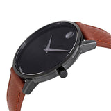 Movado Museum Classic Black Dial Brown Leather Strap Watch for Men - 0607198 Authentic Buy Shop Now