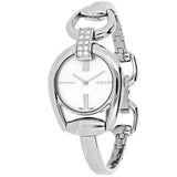 Gucci Horsebit Collection Diamonds Mother of Pearl White Dial Silver Steel Strap Watch For Women - YA139504 Authentic Buy Shop Now