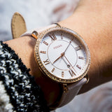 Fossil Jacqueline White Dial Pink Leather Strap Watch for Women - ES4303 Authentic Buy Shop Now